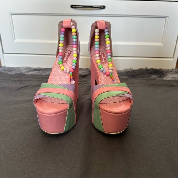 Rare Discontinued Dollskill Sugar Thrillz Vintage pink candy platforms - Picture 4 of 8